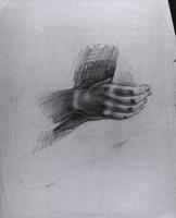 Study for "The Incident", Hand on drapery