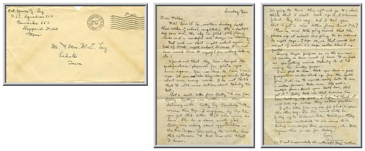 Jimmy Ley to Mr. and Mrs. W. E. Ley - August 31, 1942