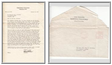 Letter from President Samuel N. Stevens to Mr. and Mrs. Ben P. Tarleton