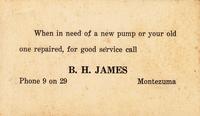 B. H. James Business Card