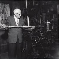 Charles Hink with his Wheel-aligning Gauge