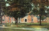 New college chapel and Carnegie Library, [Grinnell College], Grinnell, Iowa