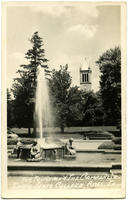 Fountain and the Campanile, Iowa State College, Ames, Iowa