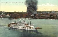Steamer Columbia Leaving Muscatine, Iowa