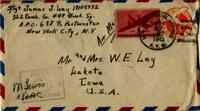 Jimmy Ley to Mr. and Mrs. W. E. Ley - September 25, 1943