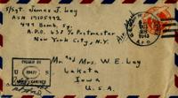 Jimmy Ley to Mr. and Mrs. W. E. Ley - October 21, 1943