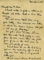 Jimmy Ley to Mr. and Mrs. W. E. Ley - November 2, 1943