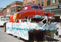 Truck with new 1950 Model Car in 1949 Grinnell Day Parade