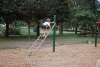 A Child Playing on New Central Park Playground