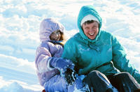 Two Children on Sled