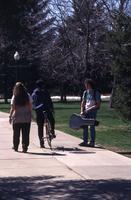 Students on Campus in the Spring