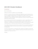 Student Handbook, 2012-2013
