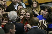 Student at Q&A with Bill Clinton, December 2007.