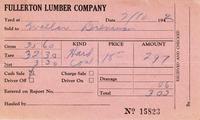Fullerton Lumber Company Receipt