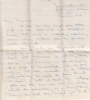 Letter to Raymond Pilgrim from his Sister
