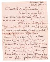 Letter to Lillie Pilgrim from Laurabelle Fonte