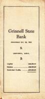 Report of Condition of the Grinnell State Bank