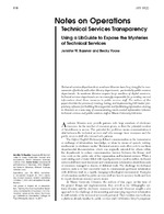 Technical Services Transparency: Using a LibGuide to Expose the Mysteries of Technical Services