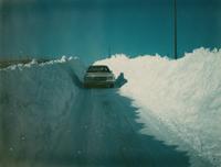 Blizzard of 1977 with Car on Road