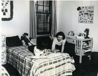 Students Do Homework in a Women's Quad Dorm Room