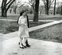 Walking on Campus, late 1960s