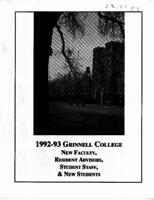 1992-93 Grinnell College New Faculty, Resident Advisors, Student Staff, &amp; New Students