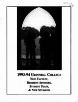 1993-94 Grinnell College New Faculty, Resident Advisors, Student Staff, &amp; New Students